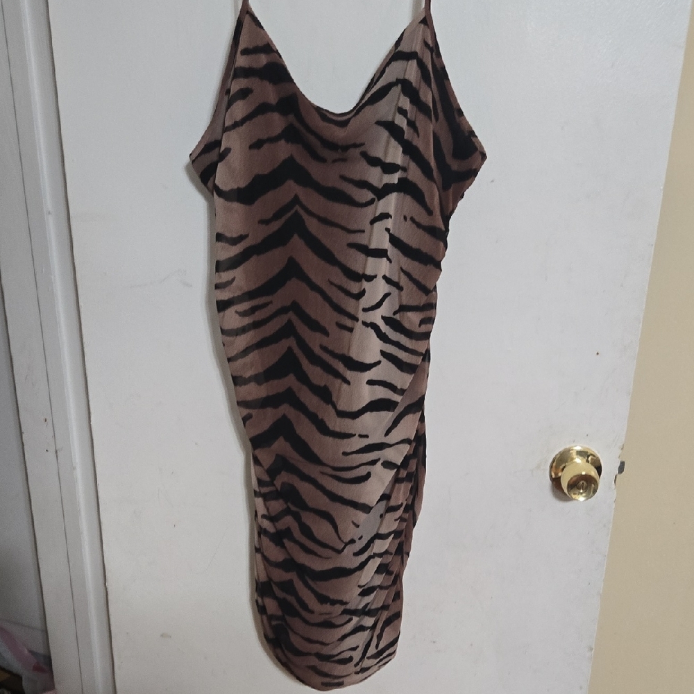 Zebra Print Slip Dress